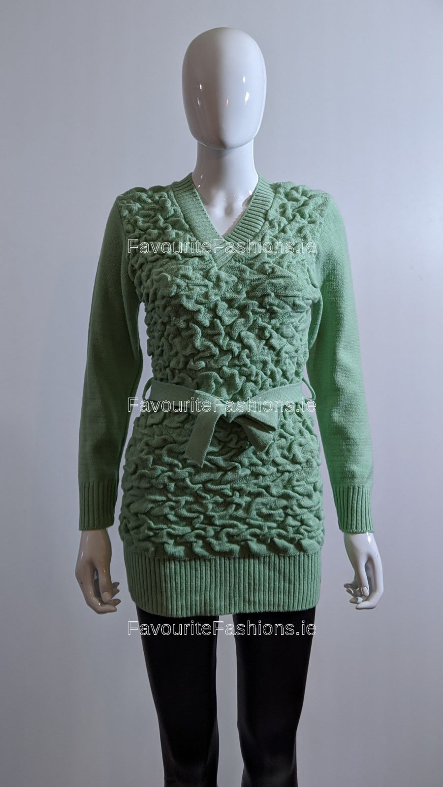 Green Texture Detail Long Jumper