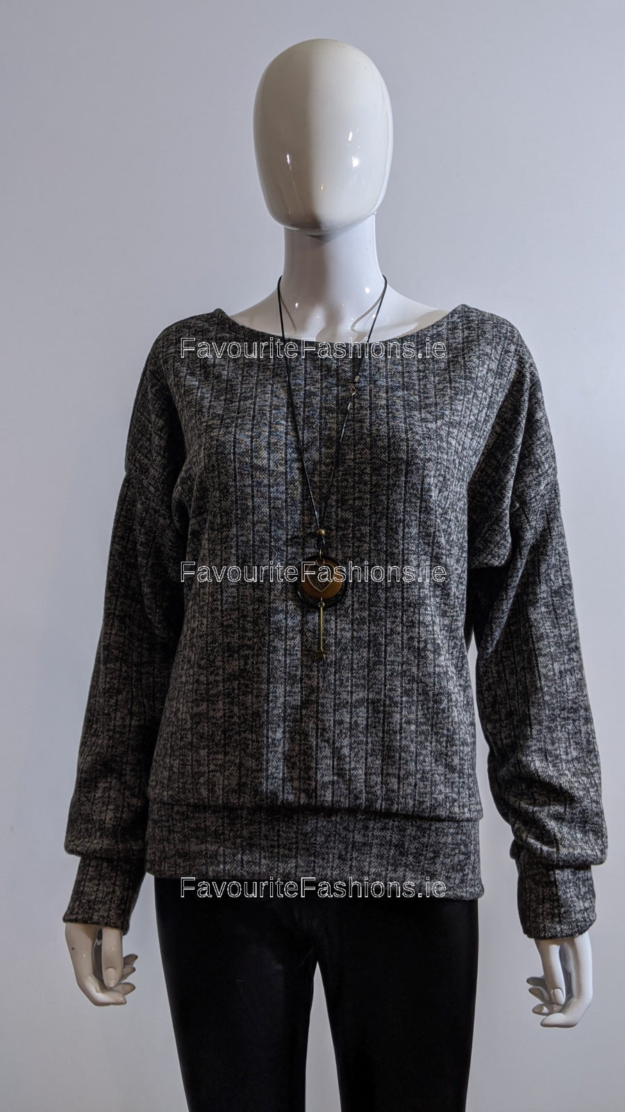 Grey Ribbed Cross-Back Top Jumper