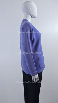 Lilac V-Neck Button Pocket Cardigan