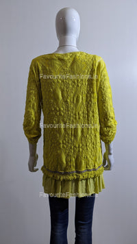 Lime Lace Detail Cotton Top