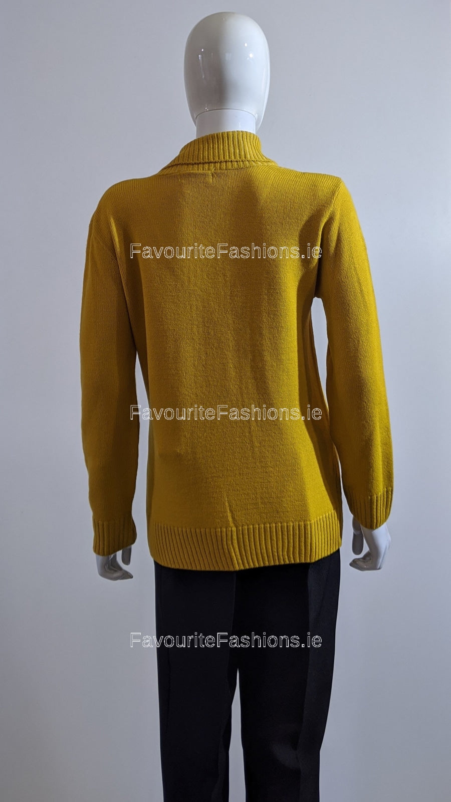 Mustard Four Button Cable Knit Jumper