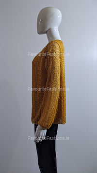 Mustard Lace Design Top