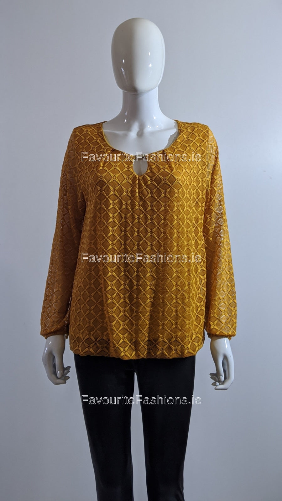 Mustard Lace Design Top