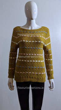 Mustard Pattern Detail Knit Jumper