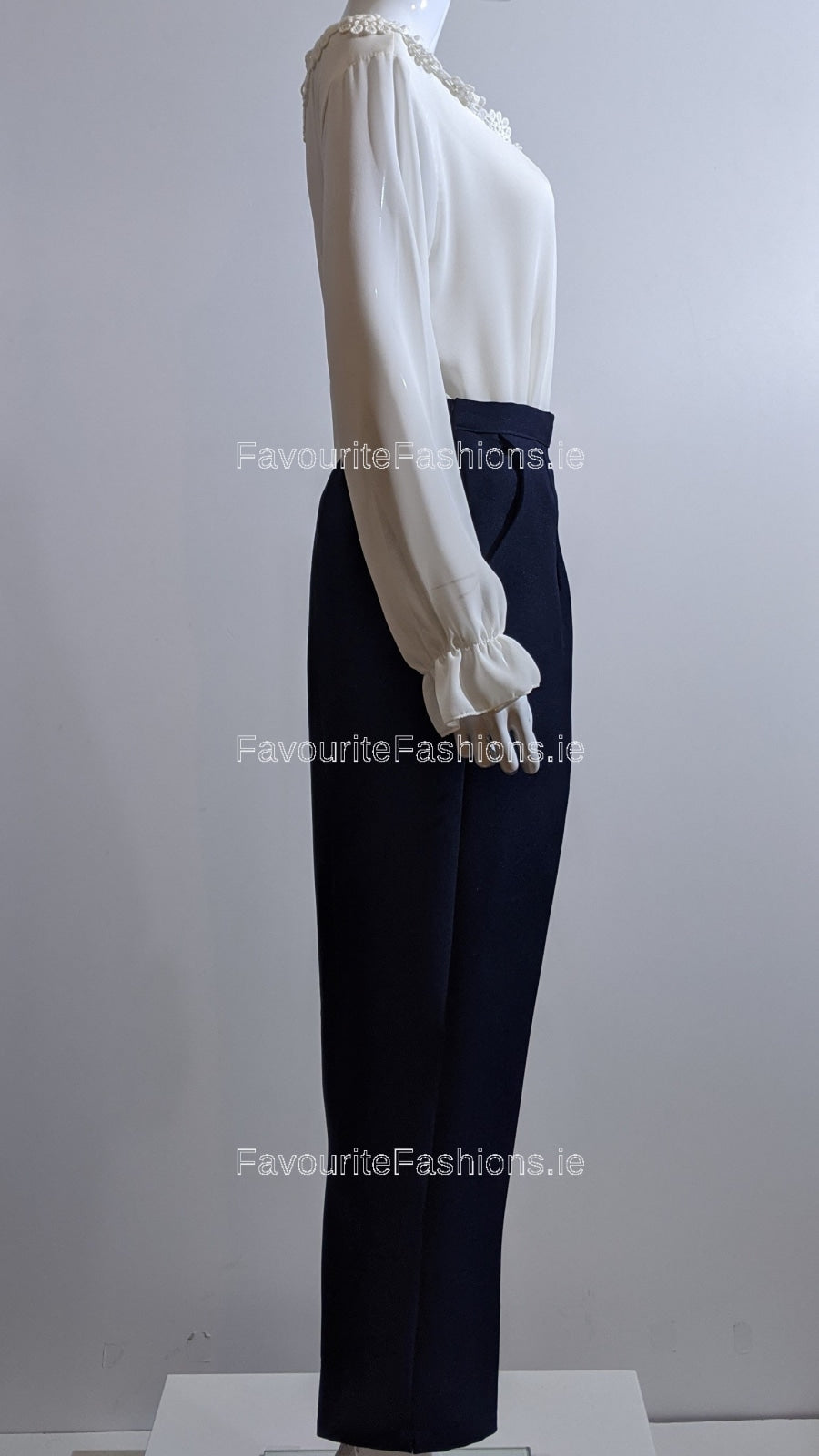 Navy Elasticated Trouser