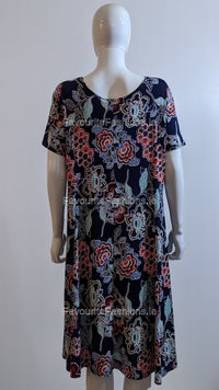 Navy Floral Pattern Dress