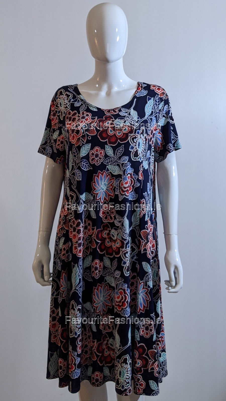 Navy Floral Pattern Dress