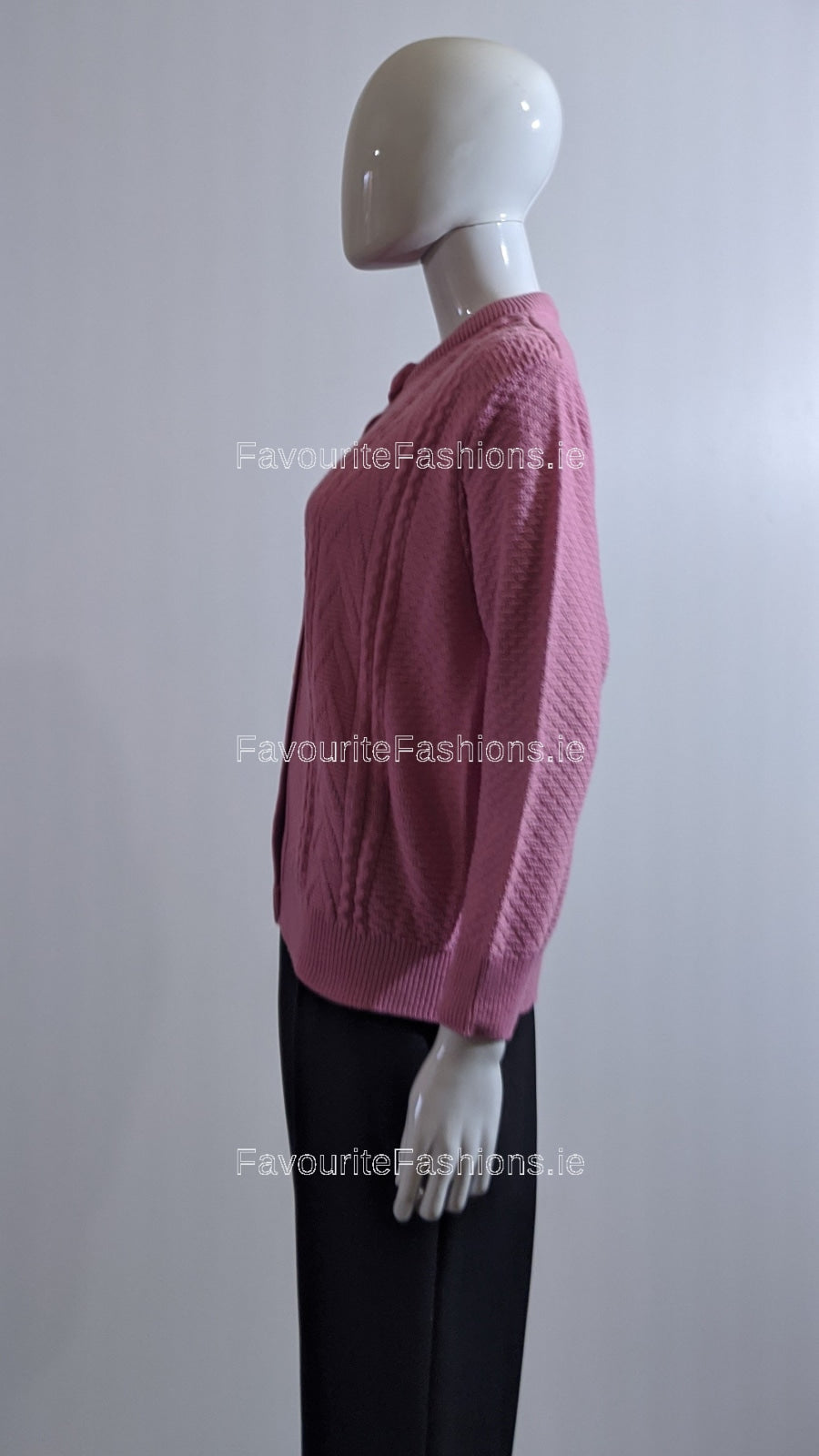 Pink Button Up Design Cardigan