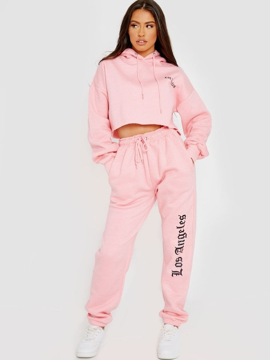 Pink cheap jogger suit