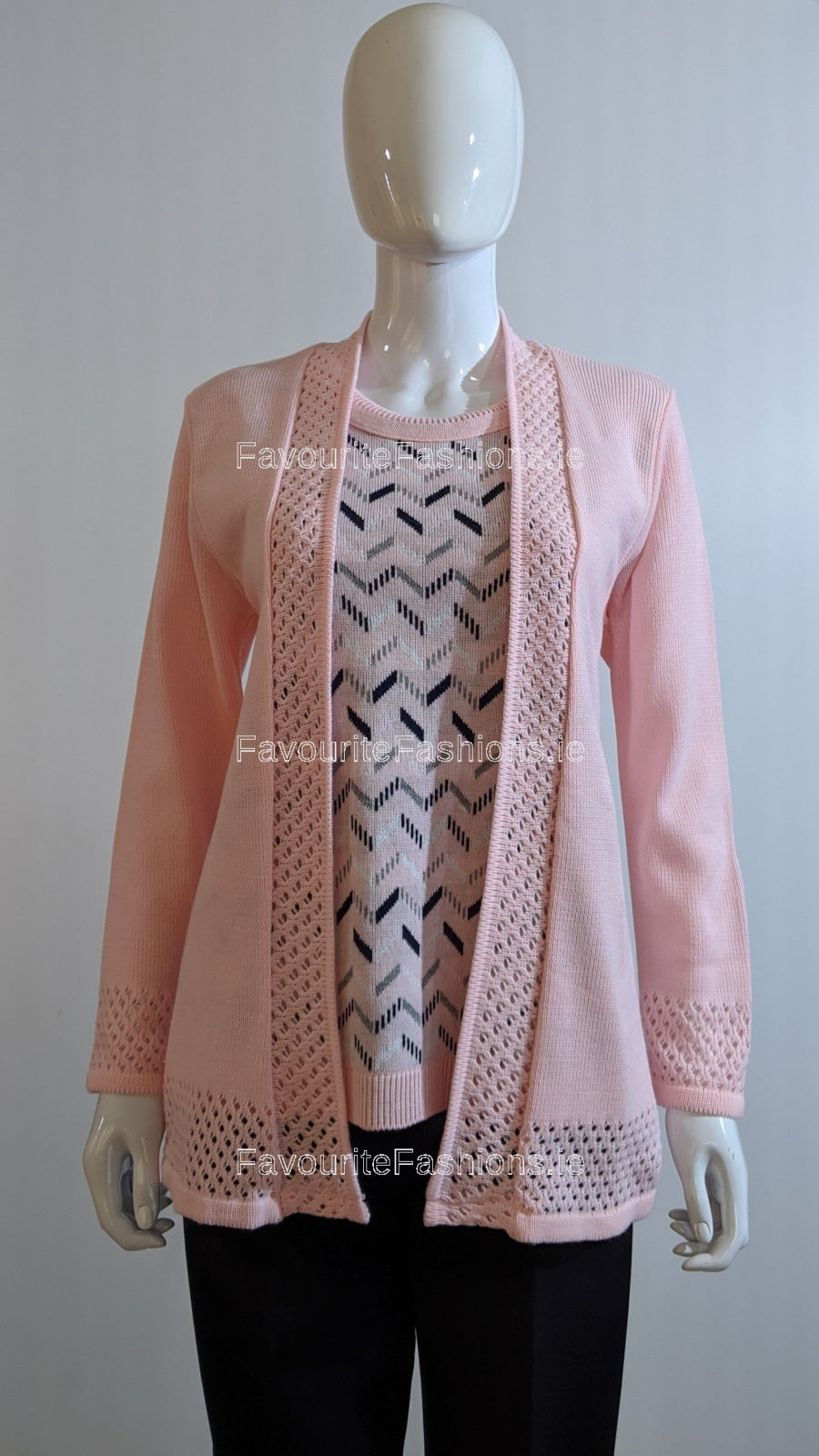 Pink Pattern Twinset Jumper