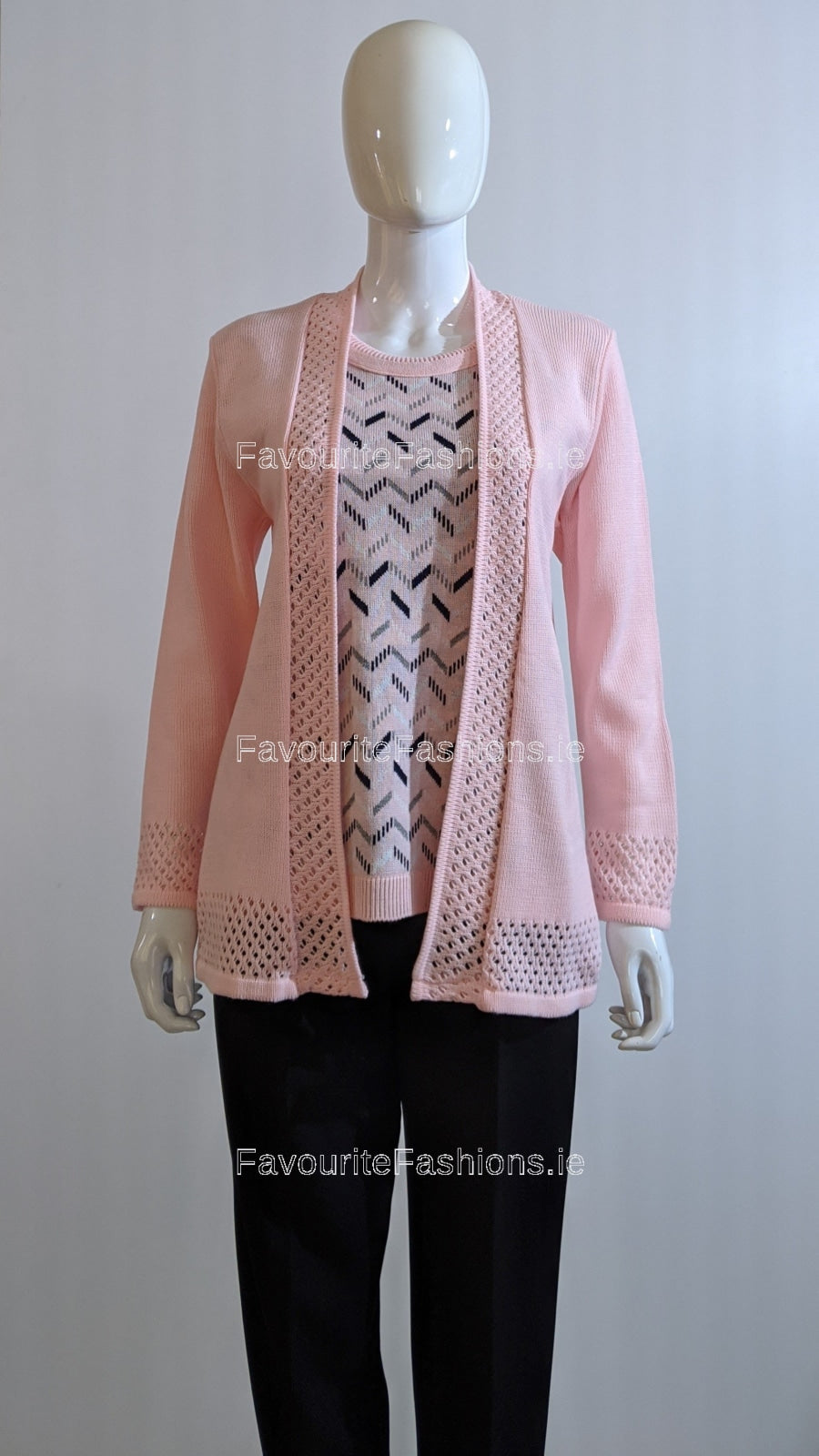 Pink Pattern Twinset Jumper