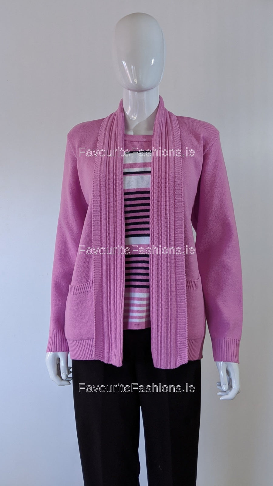 Pink Stripe Twinset Jumper