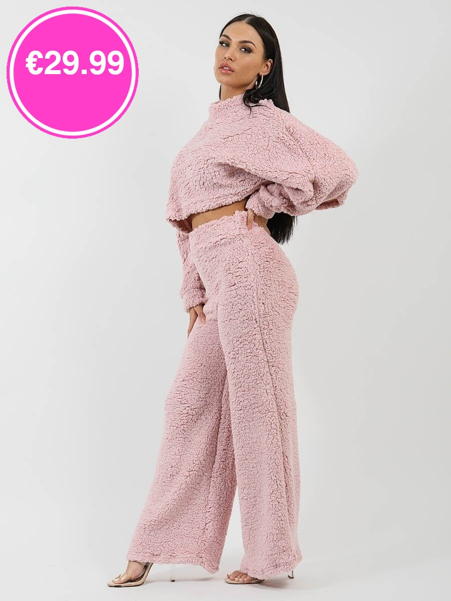 Pink Teddy Oversized Co-ord Set