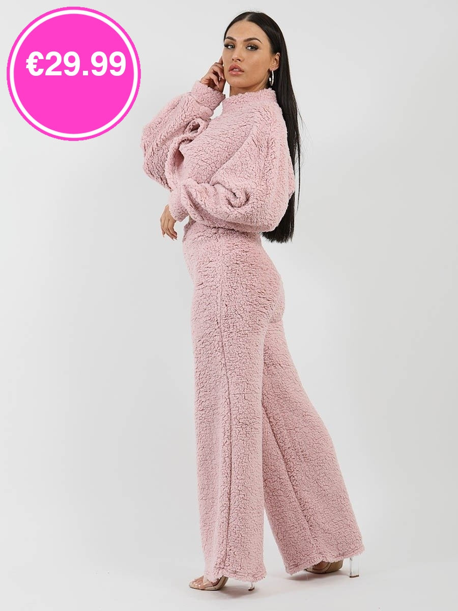 Pink Teddy Oversized Co-ord Set