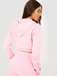 Pink Zip Hoodie Jogger Tracksuit