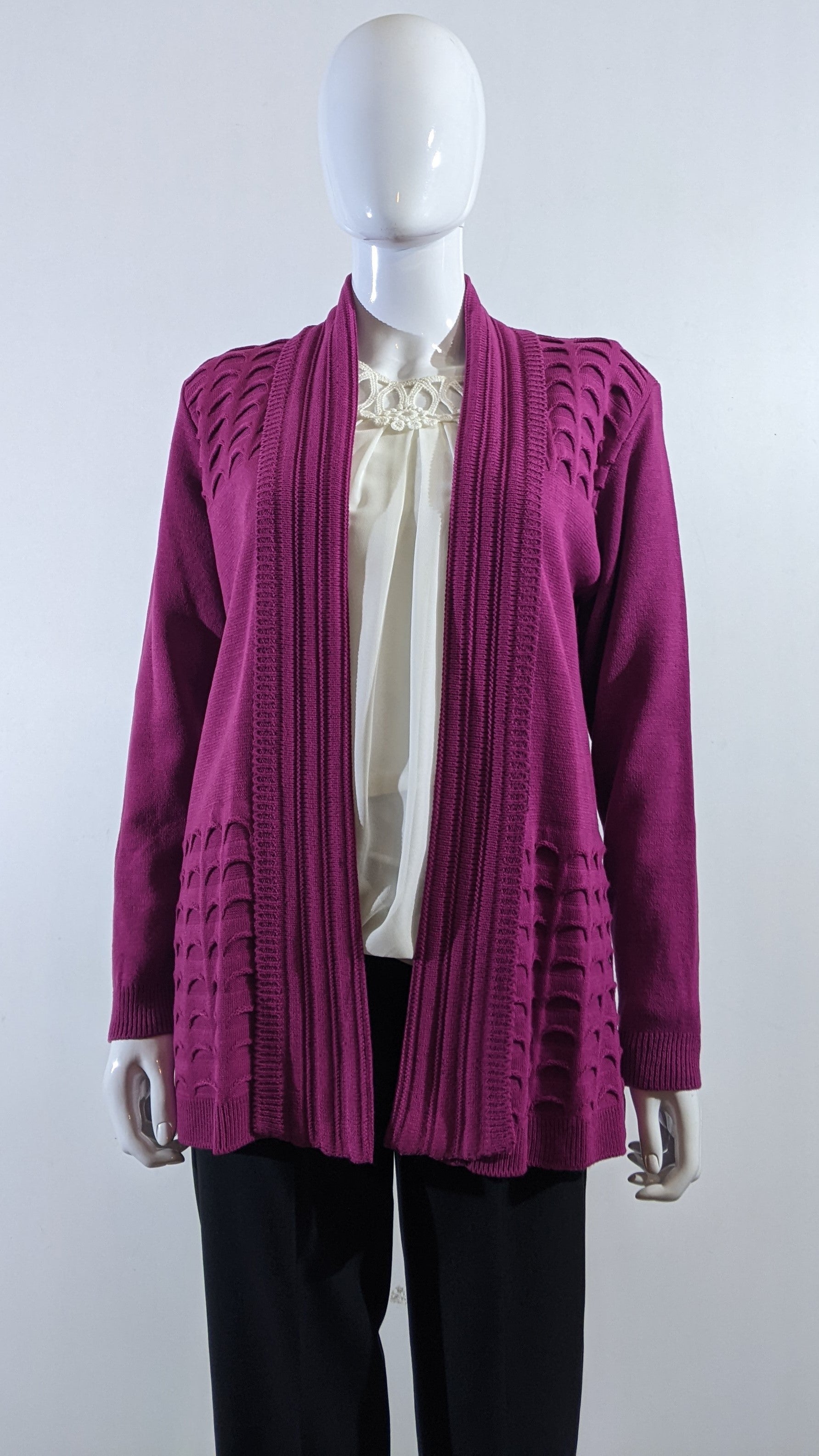 Fuchsia pink outlet cardigan