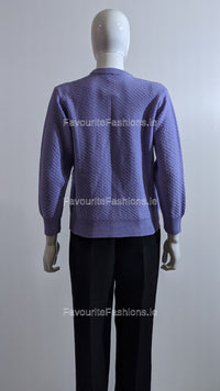 Purple Button Up Design Cardigan