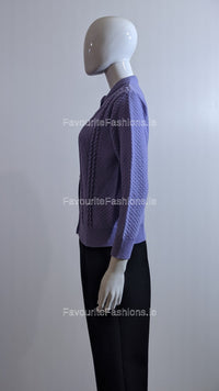 Purple Button Up Design Cardigan