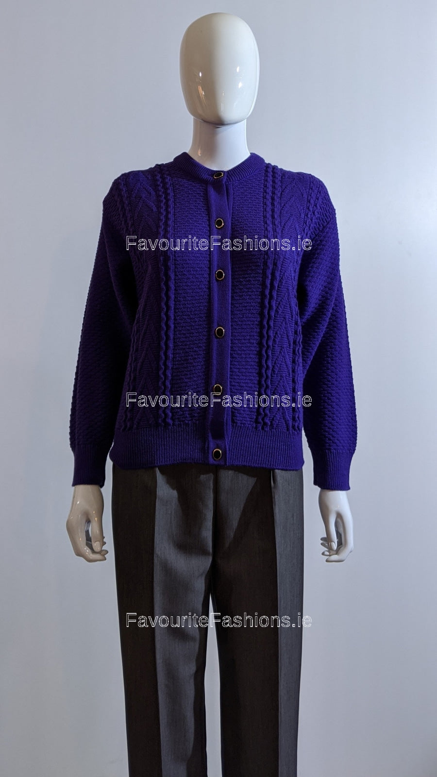 Purple Button Up Design Cardigan FavouriteFashions.ie