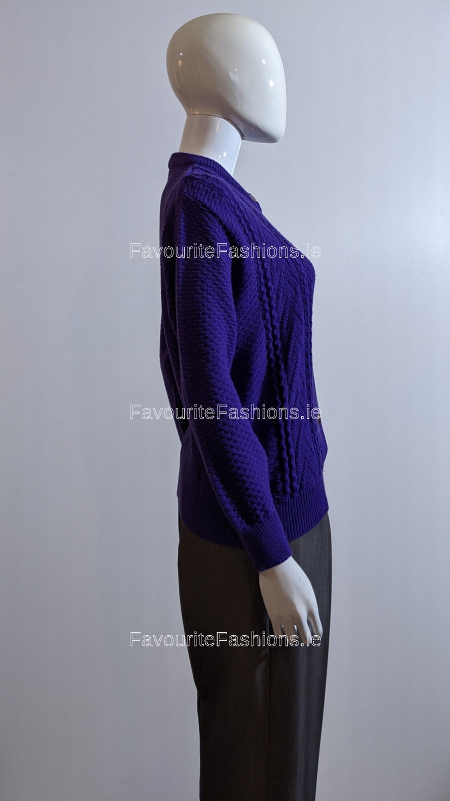 Purple Button Up Design Cardigan