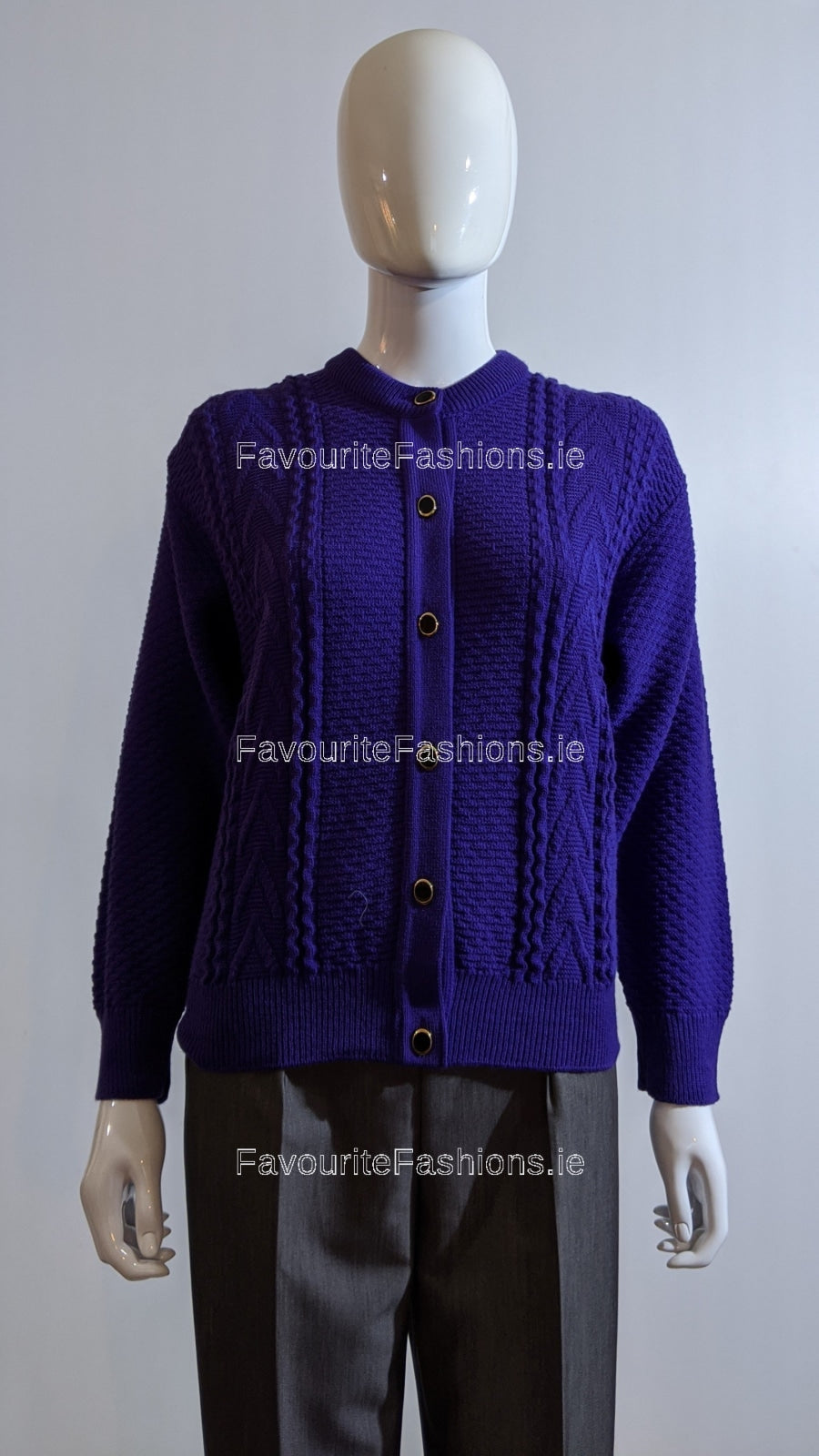 Purple Button Up Design Cardigan FavouriteFashions.ie