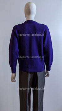 Purple Button Up Design Cardigan