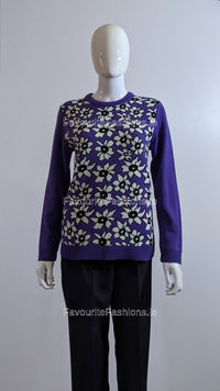 Purple Flower Print Jumper