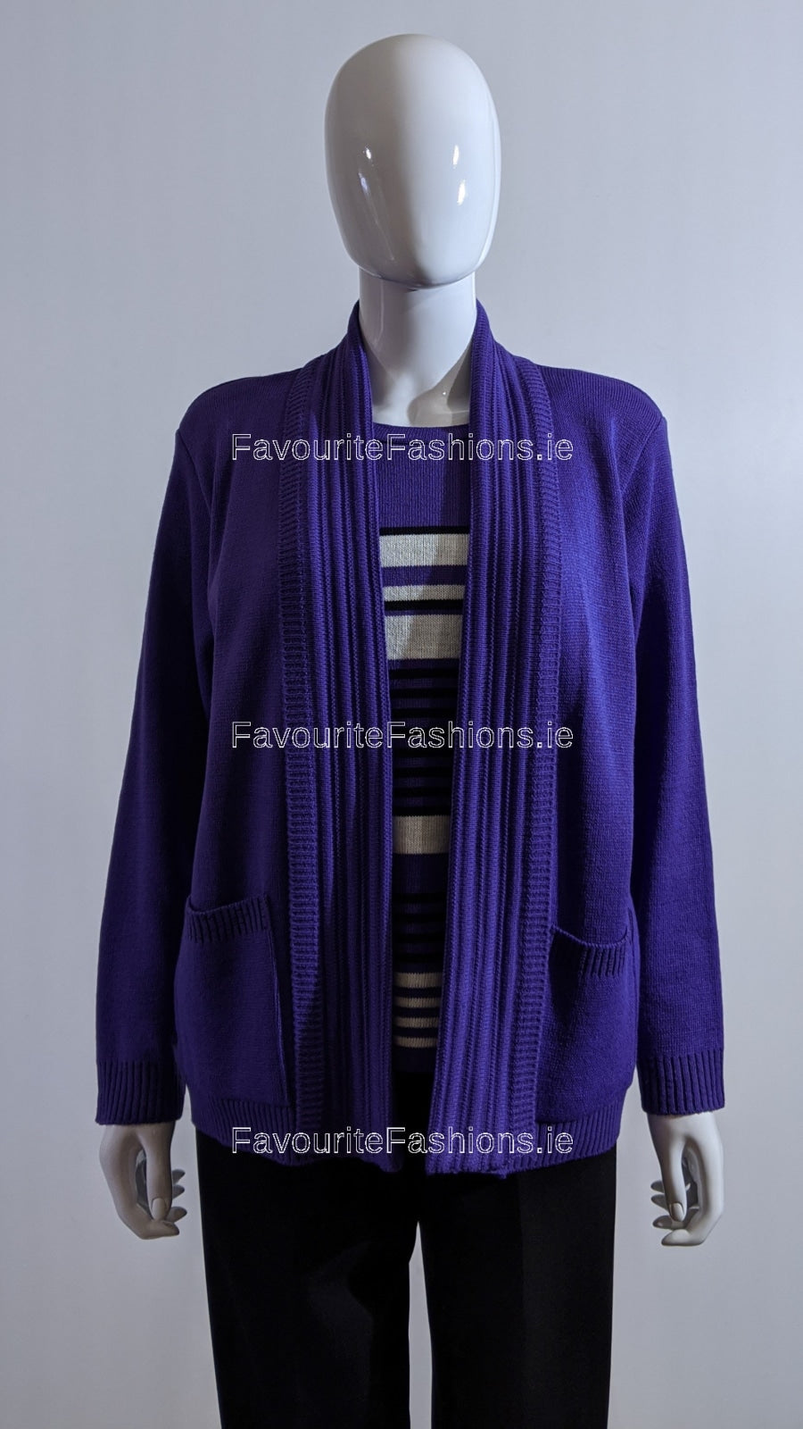 Purple Stripe Twinset Jumper