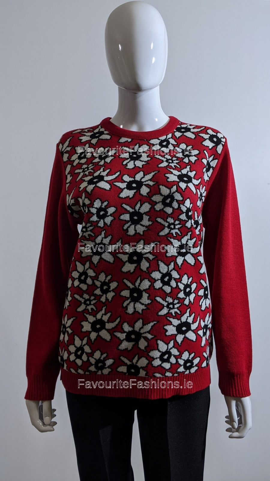 Red Flower Print Jumper