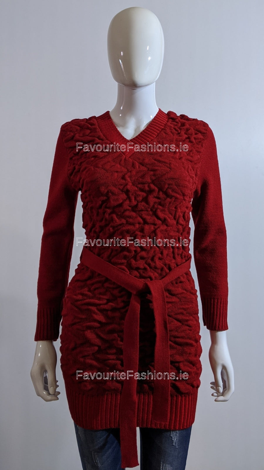 Red Texture Detail Long Jumper 