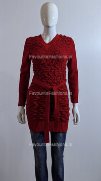 Red Texture Detail Long Jumper 