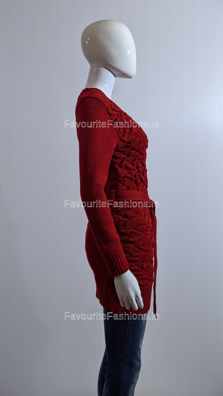 Red Texture Detail Long Jumper 