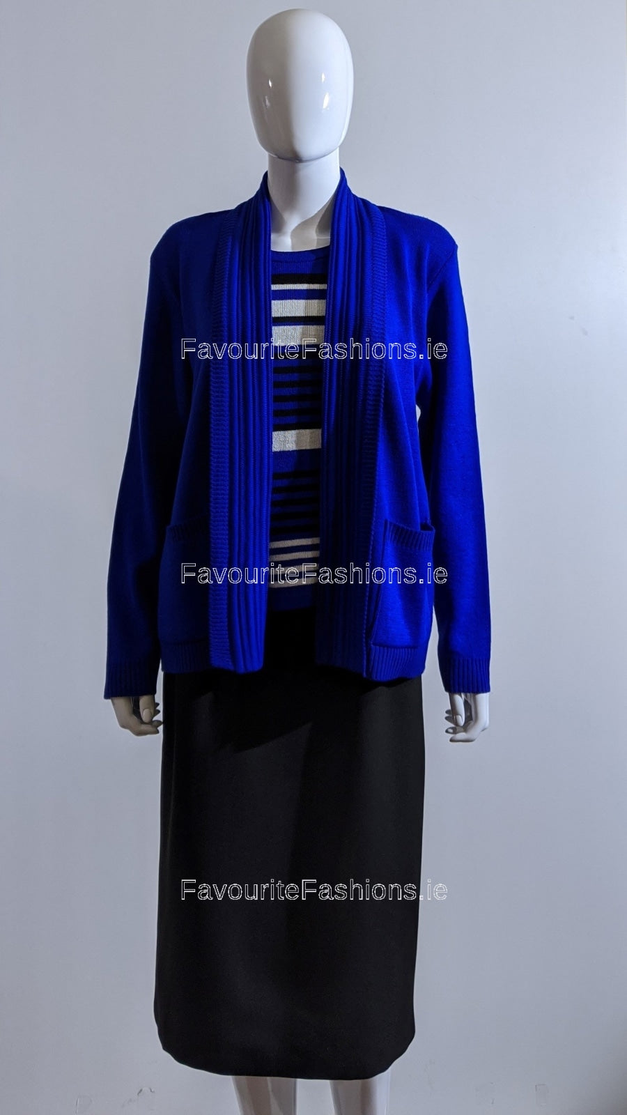 Royal Blue Stripe Twinset Jumper