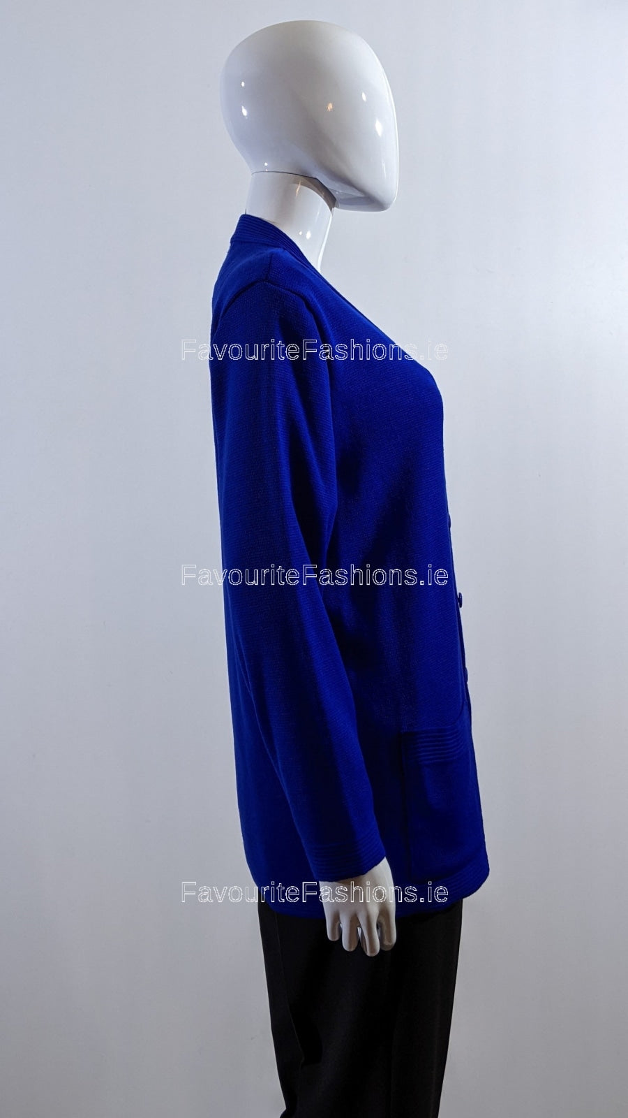 Royal Blue V-Neck Button Pocket Cardigan