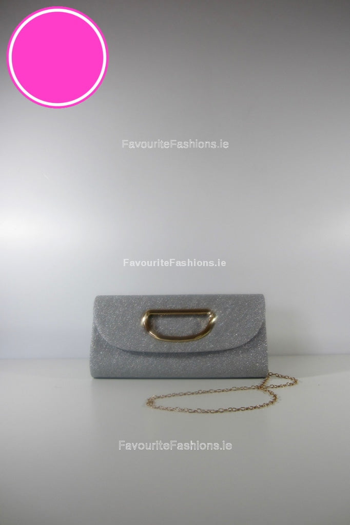 Silver Envelope Clutch Bag