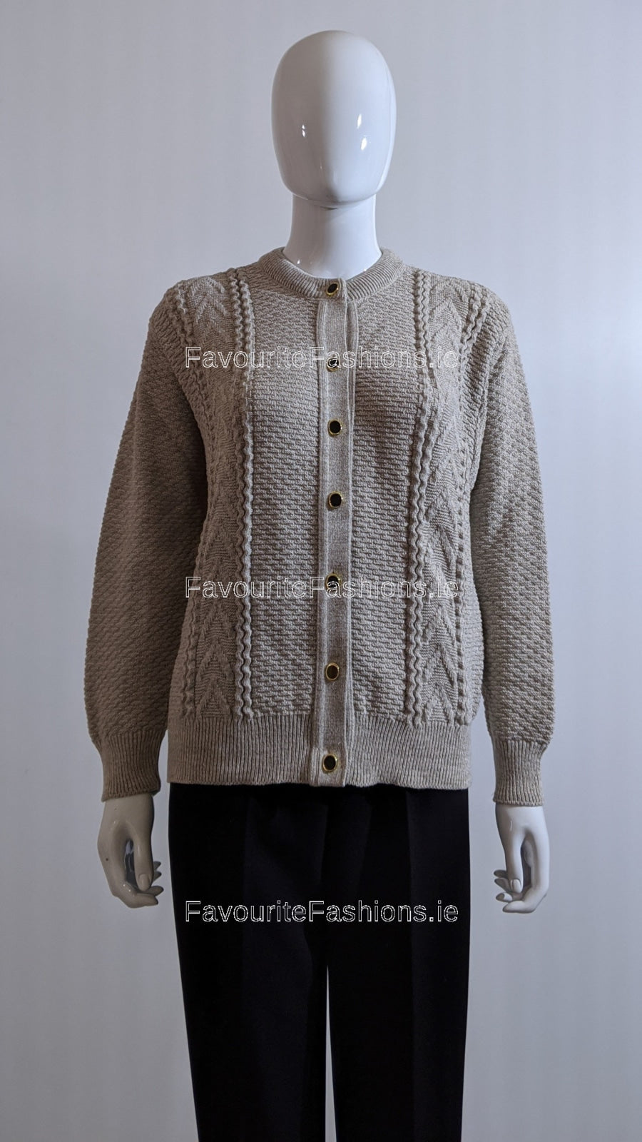 Stone Button Up Design Cardigan FavouriteFashions.ie