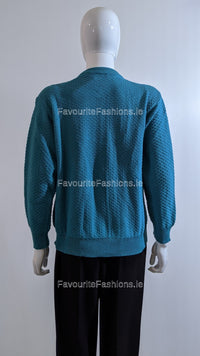 Teal Button Up Design Cardigan