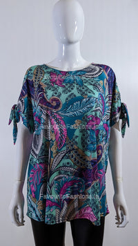 Teal Paisley Design Top