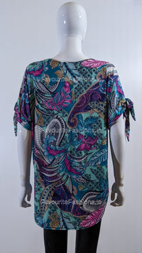 Teal Paisley Design Top