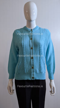 Turquoise Blue Design Cardigan