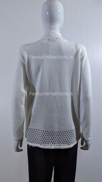 White Pattern Twinset Jumper