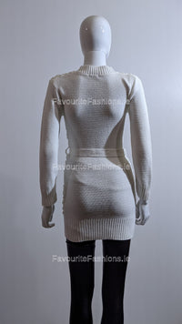 White Texture Detail Long Jumper