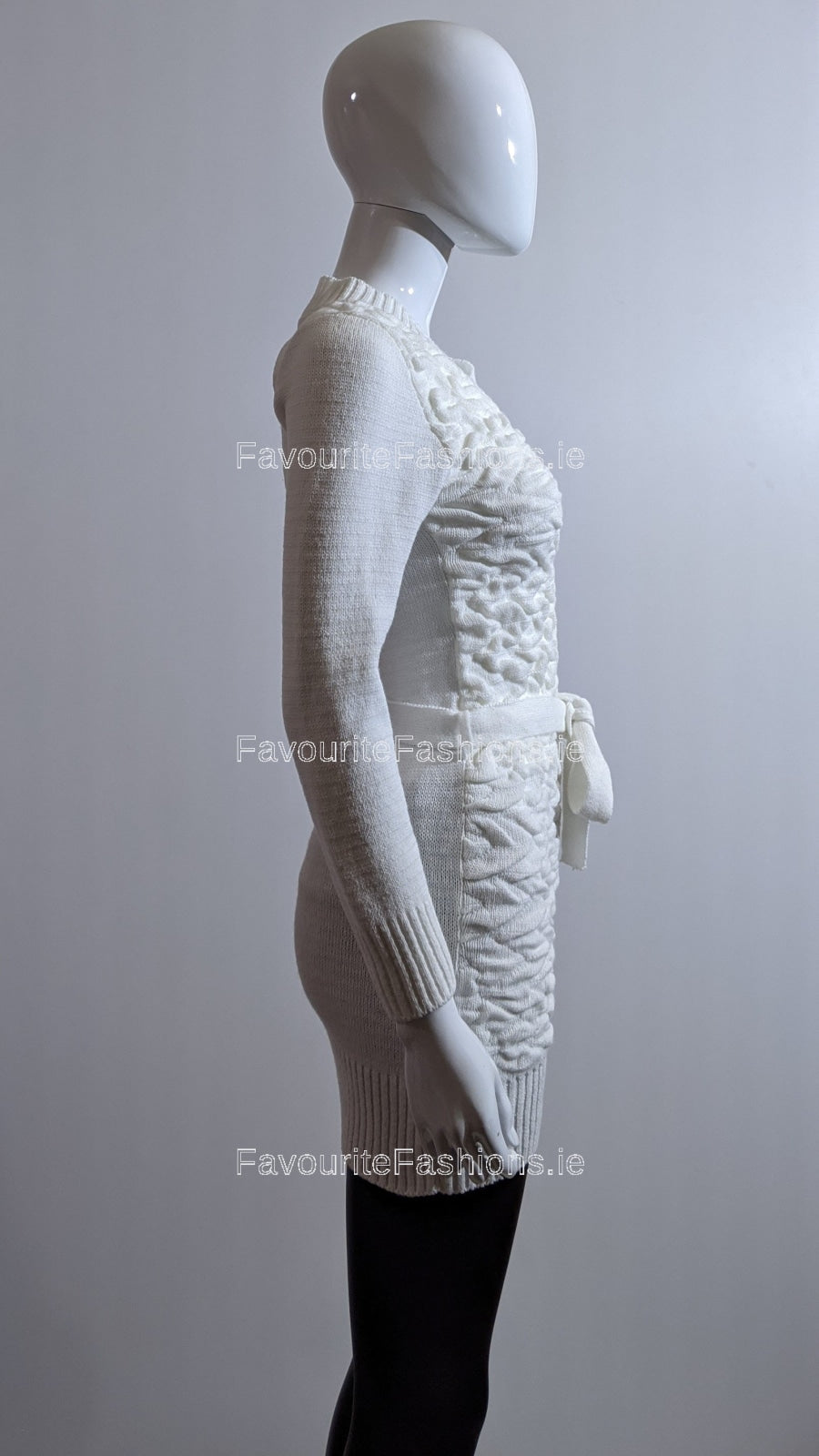 White Texture Detail Long Jumper