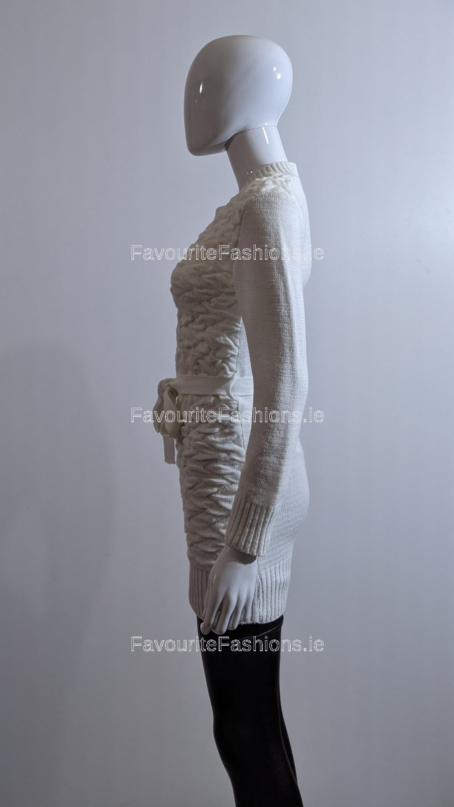 White Texture Detail Long Jumper