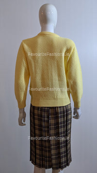 Yellow Button Up Design Cardigan