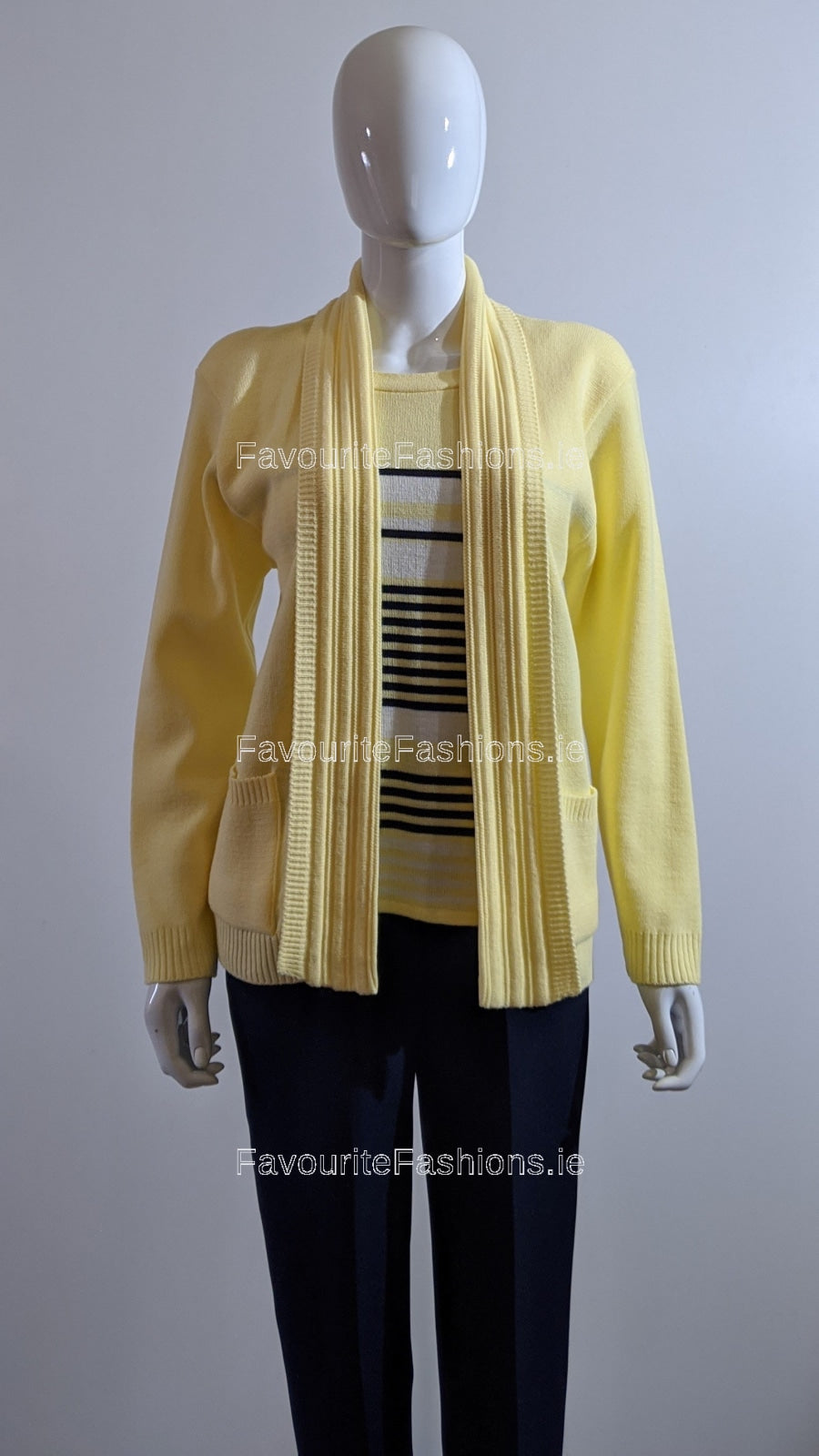 Yellow Stripe Twinset Jumper